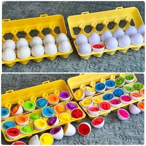 Educational Number & Shape Matching Egg Set - Yellow Case